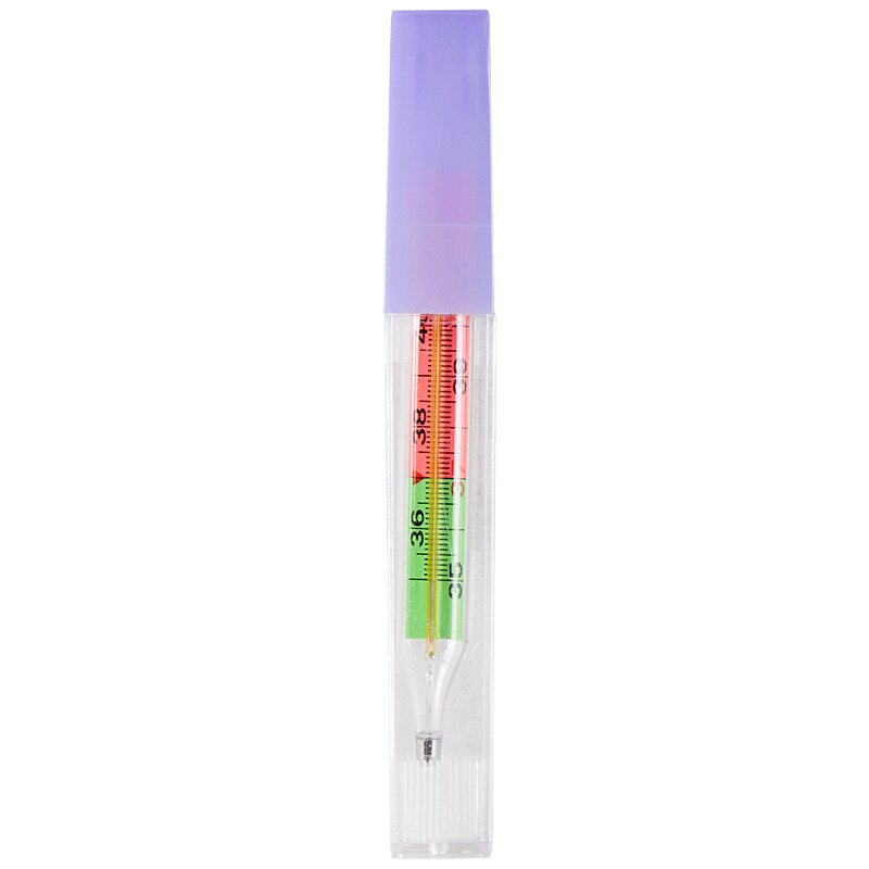 Клинса Термометр ртутный с цветной шкалой и защитным покрытием в пластиковом футляре термометр эй энд ди электронный dt 635 инфракрасный б контактный