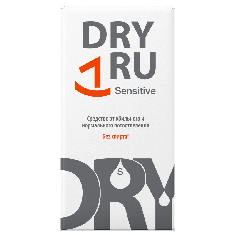 

DRY RU Sensitive Средство от обильного потоотделения без спирта для чувствительной кожи 50 мл