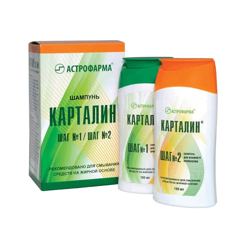 Изображение товара Карталин шампунь Шаг 1 + Шаг 2 150 мл 2 шт для ухода за волосами и кожей головы