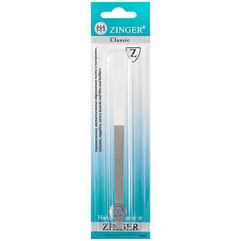 Zinger Пилка лазер мелкозернистая 1 сторонняя загнутая zinger пилка для ногтей classic gd 3083 s