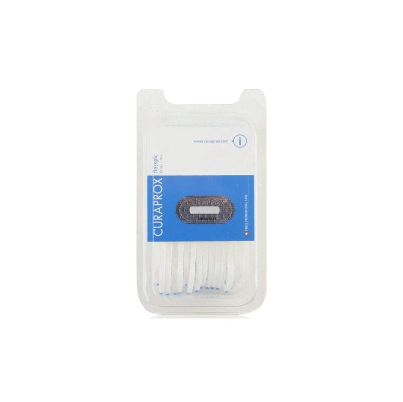 Изображение товара Межзубная нить Curaprox с пластиковым держателем мята 50 м для гигиены полости рта