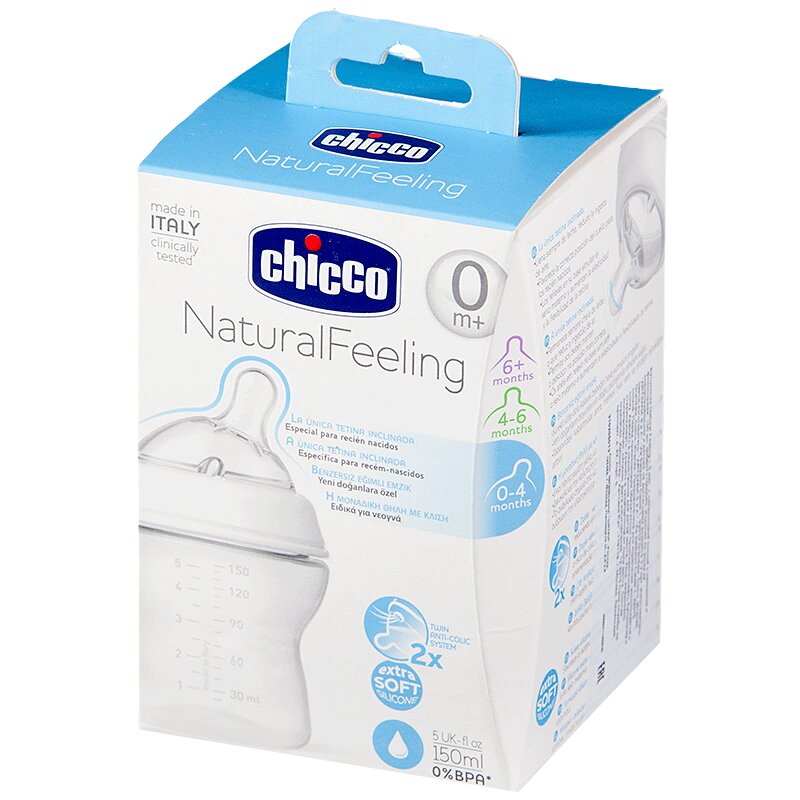 Chicco Бутылочка Нейчерал Филинг с соской силиконовой с наклоном и флексорами 2+ 250 мл lubby бутылочка для кормления с соской молочной широким горлом с рождения