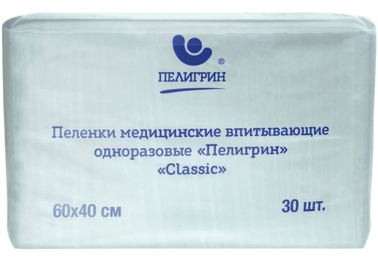 Пелигрин Классик пеленки впитывающие 40 х 60 см 30 шт vitime classic folate классик фолат l метилфолат
