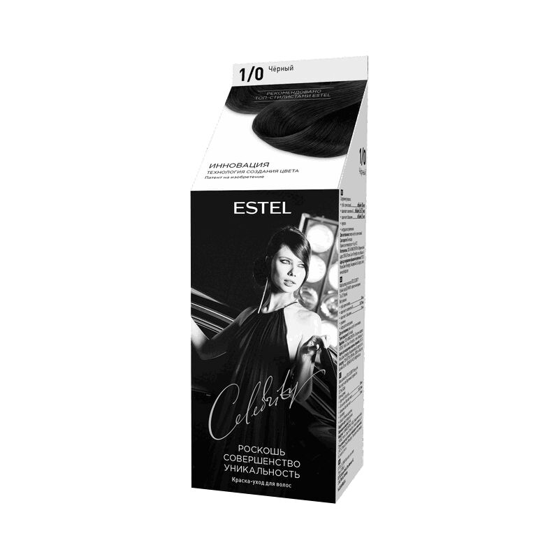 Estel 1/0 краска-уход для волос черный спрей для волос estel