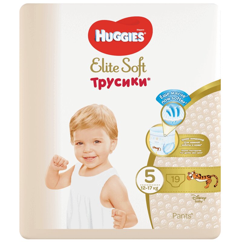 

Huggies Элит Софт Подгузники-трусики разм.5 (12-17 кг) 19 шт