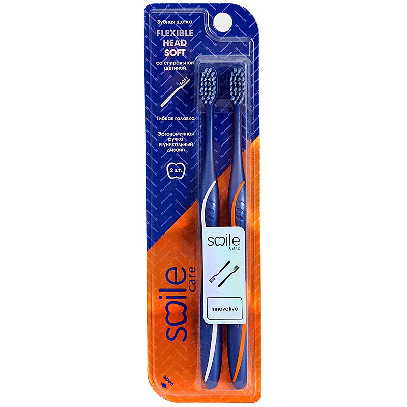 Смайл Кэа Зубная щетка Флекс спираль мягкая 2 шт зубная щетка exxe luxury уголь мягкая в ассортименте