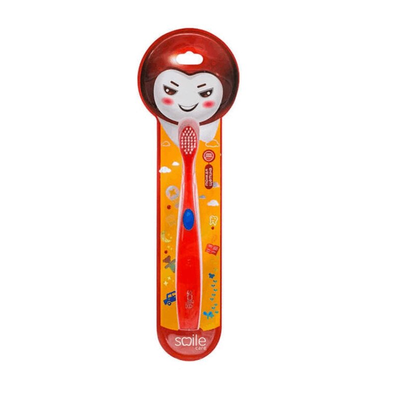 Смайл Кэа Зубная щетка для детей красная мягкая с 2х лет пазлы фразеологизмы для детей 24 элемента