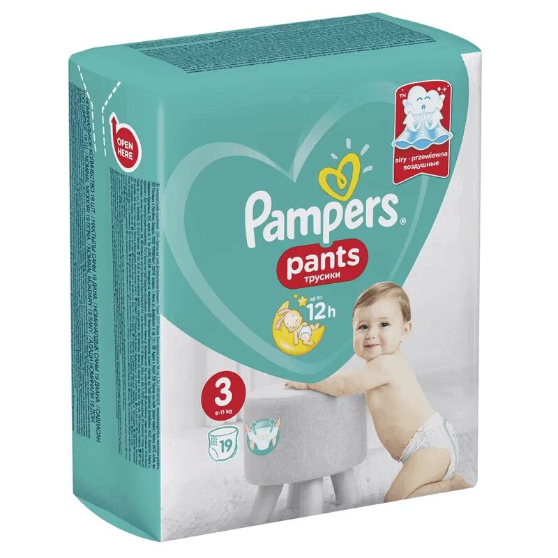 

Pampers Pants Midi Подгузники-трусики размер 3 (6-11 кг) 19 шт