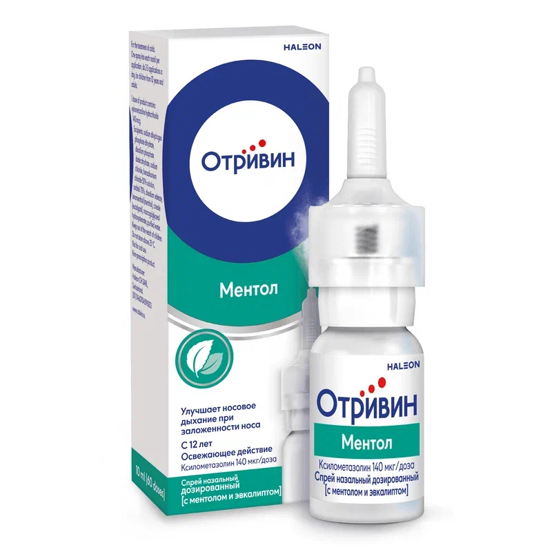 Изображение товара Отривин 140 мкг/доза спрей назальный дозированный Ментол-Эвкалипт 10 мл