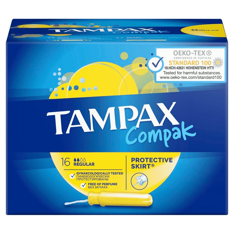 

Tampax Compak Тампоны гигиенические с аппликатором Regular 16 шт