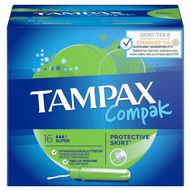 Тампакс Компак Супер Тампоны с аппликатором 16 шт тампоны tampax compak super 16 шт tm 83730736