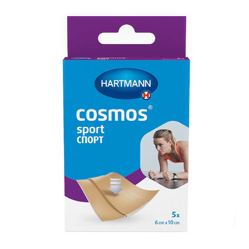 Изображение товара Cosmos Sport Пластырь эластичный 6 см х 10 см 5 шт