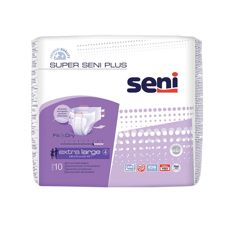 Подгузники Seni Super plus р.XL 10 шт радиатор биметалл 500х100 мм royal thermo indigo super 4 секции нс 1274302