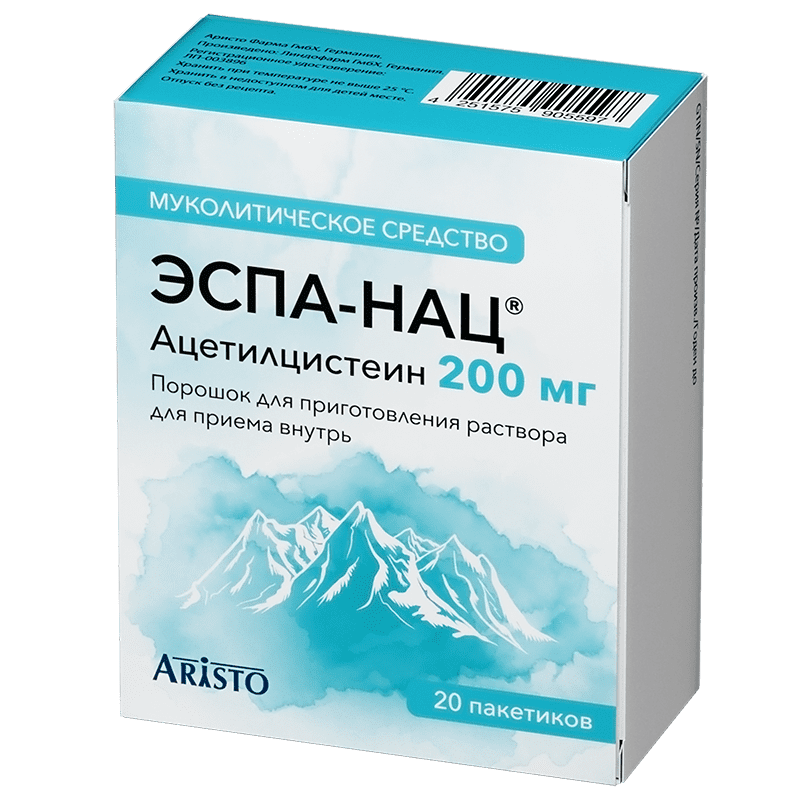 

Эспа-Нац 200 мг порошок для приготовления раствора для приема внутрь 3 г 20 шт