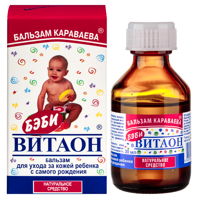 

Витаон Бэби Бальзам Караваева для ухода за кожей ребенка с самого рождения 30 мл