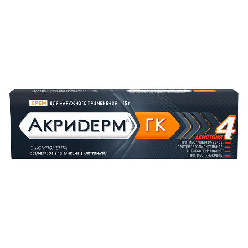 Изображение товара Акридерм ГК крем 0,05%+0,1%+1% 15 г для наружного применения
