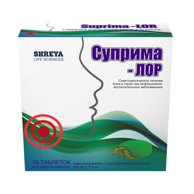 Изображение товара Суприма-Лор таблетки для рассасывания Эвкалипт 16 шт