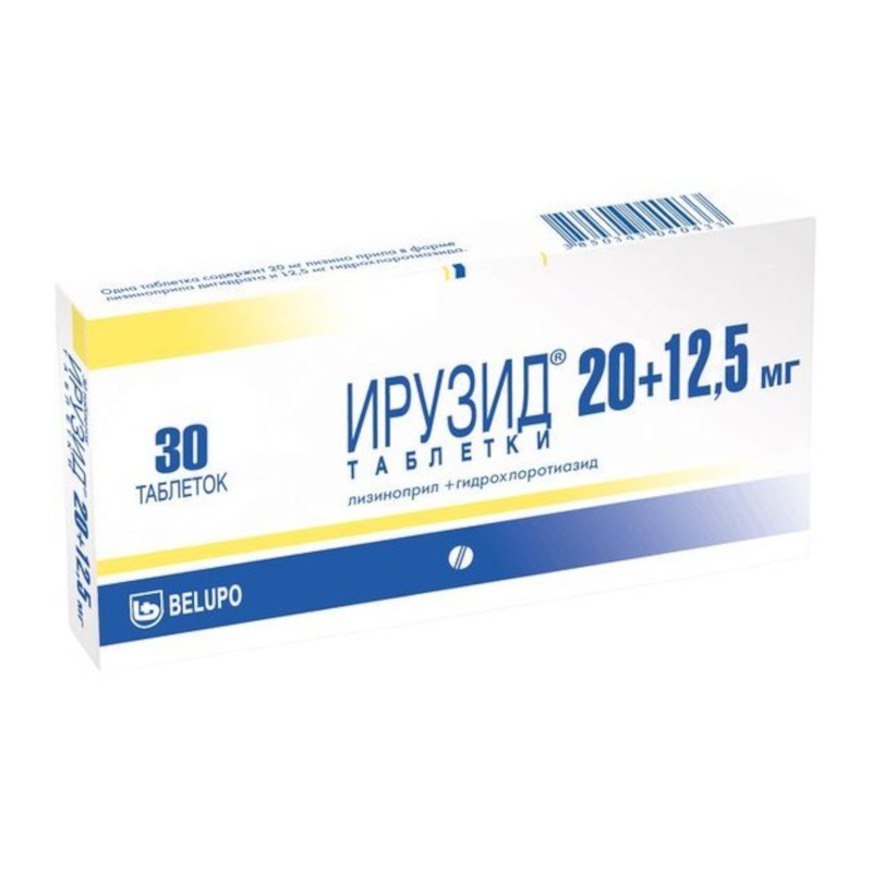 Изображение товара Ирузид 20 мг+12,5 мг таблетки для снижения давления 30 шт
