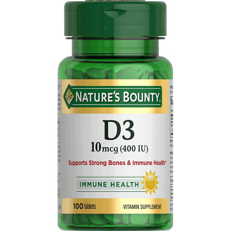 Изображение товара Nature's Bounty Витамин D3 400МЕ таблетки 100 шт