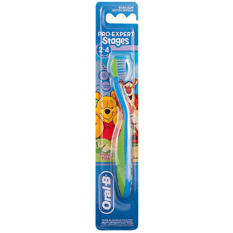 Зубная щетка Oral-B Про Эксперт Стейджес для детей с 2-4лет читай и играй коровка и ее друзья