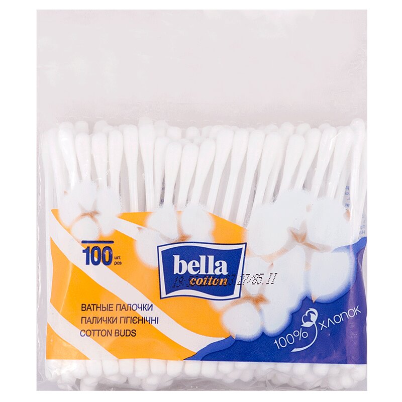 Ватные палочки Bella п/эт 100 шт lp care палочки ватные pure cotton 160