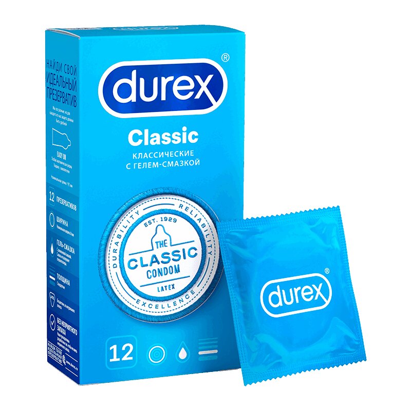 Durex Классик Презервативы 12 шт презервативы durex classic классические 3 шт
