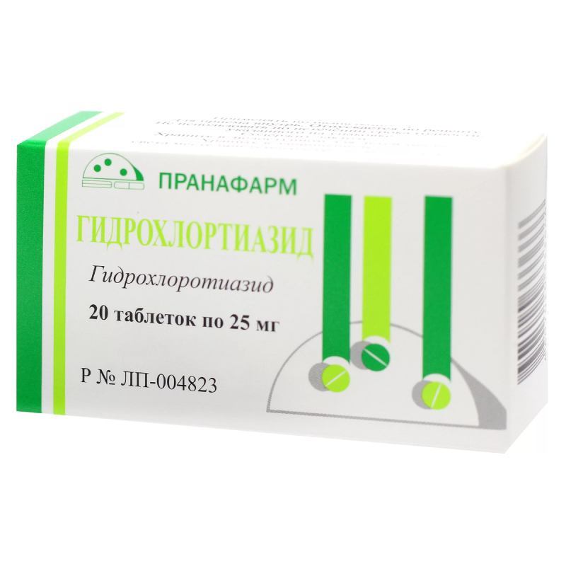 Изображение товара Гидрохлортиазид 25 мг таблетки для снижения артериального давления