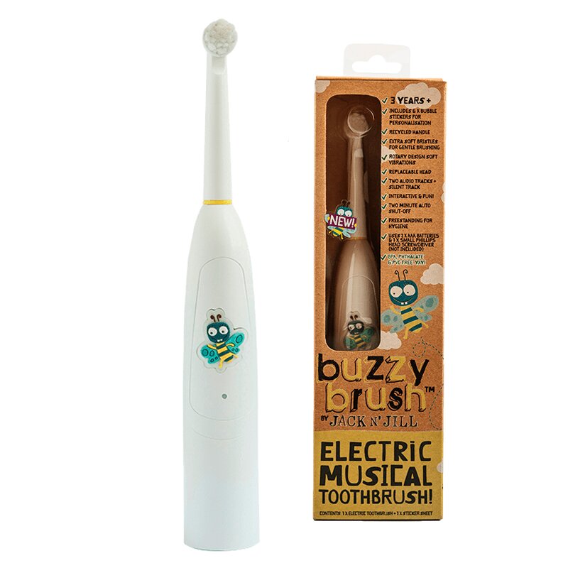 Изображение товара Детская электрическая зубная щетка Jack N' Jill Buzzy с музыкой и стикерами