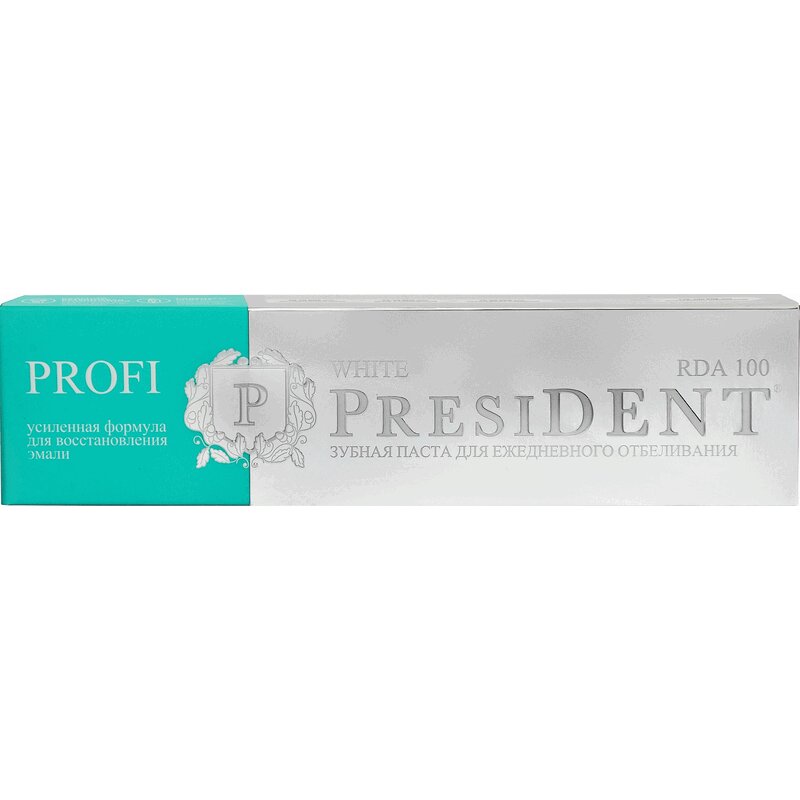 Зубная паста PresiDENT Профи Уайт отбеливающая 50 мл global white max shine отбеливающая зубная паста 30 мл