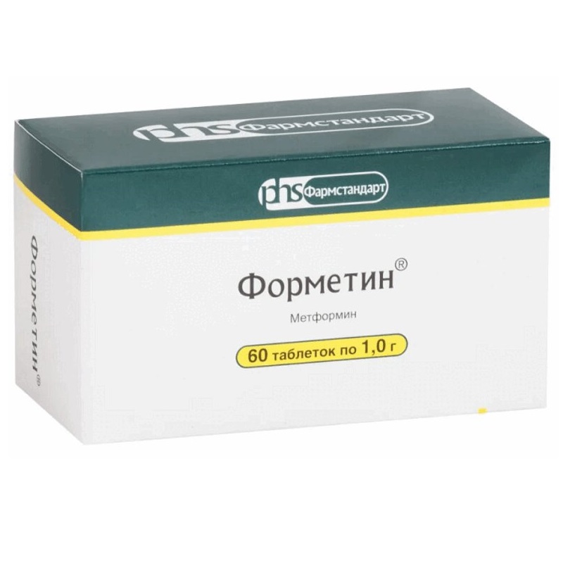 Изображение товара Форметин 1 г таблетки 60 шт для лечения сахарного диабета