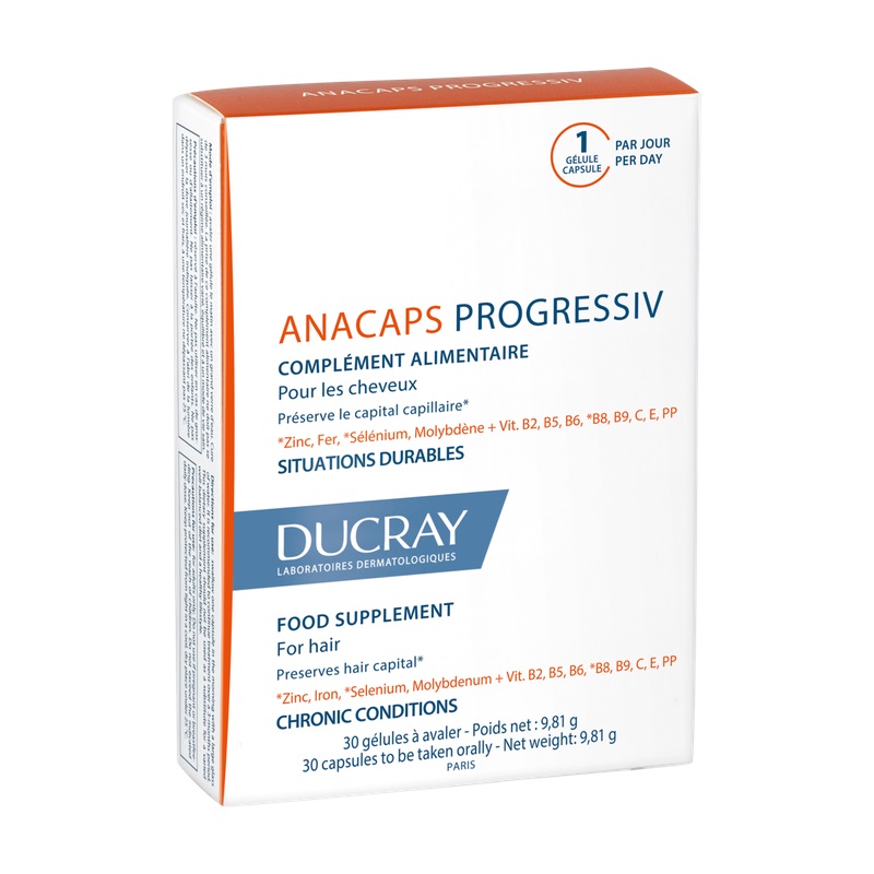Ducray Анакапс Прогрессив для волос и ногтей капсулы 30 шт доппельгерц кардио система 3 капсулы