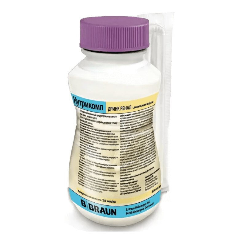 Изображение товара Нутрикомп Дринк Ренал смесь жидкая для энтерального питания Ваниль 200 мл