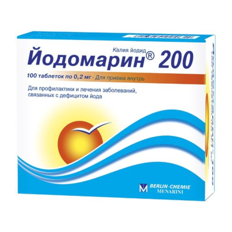 Йодомарин 200 таблетки 200 мкг 100 шт йодид калия life extension potassium iodide tablets 130 мг вегетарианские таблетки 14 шт