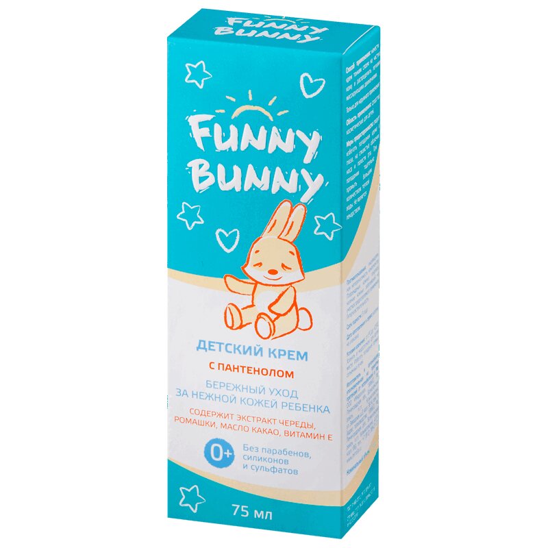 Funny Bunny крем для детей с пантенолом 0+ 75 мл dermedic linum emollient baby увлажняющий успокаивающий крем для детей с 1 дня жизни 100 г