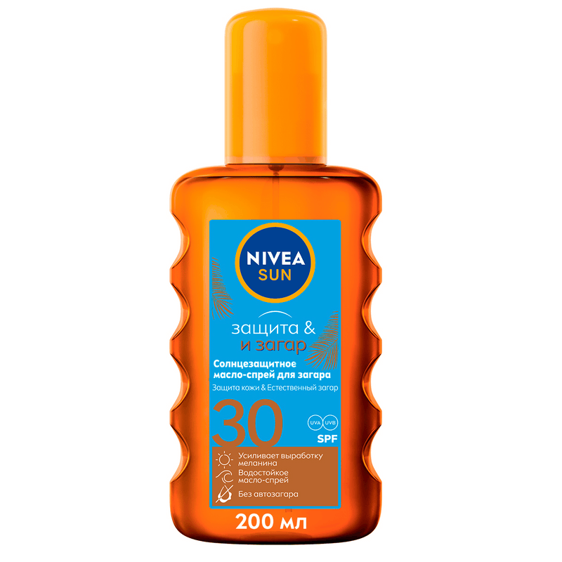Изображение товара Nivea Sun Масло-спрей солнцезащитное Защита и загар SPF 30 200 мл