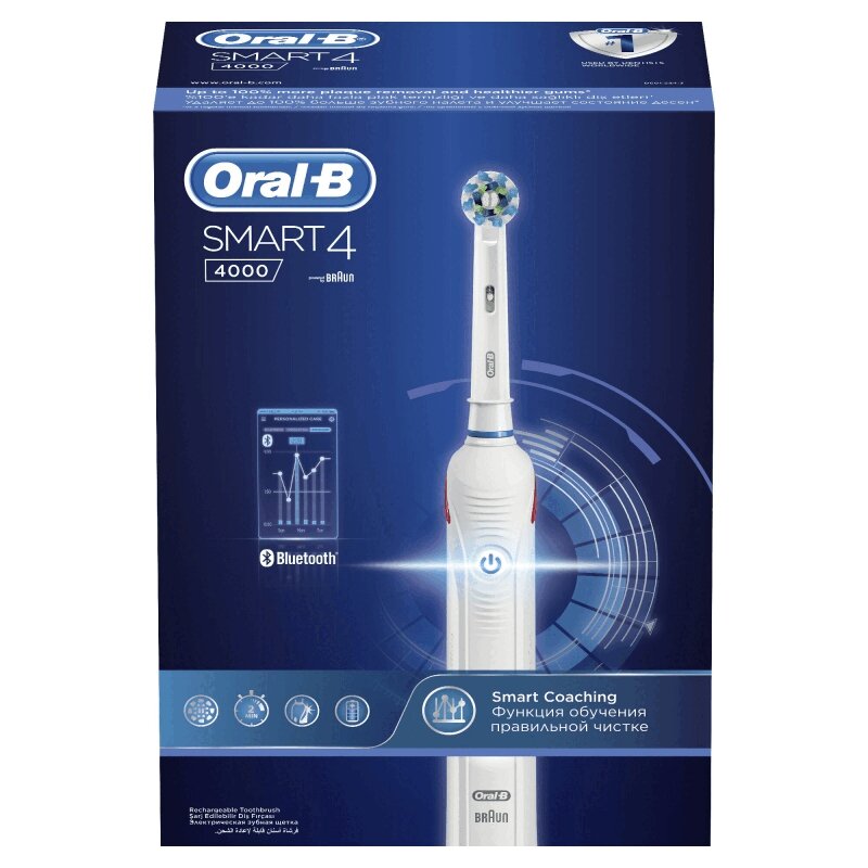 Oral-B Браун Смарт Зубная щетка электрическая 4 4000 тип 3967 зубная щетка oral b чистота свежесть сила средней жесткости