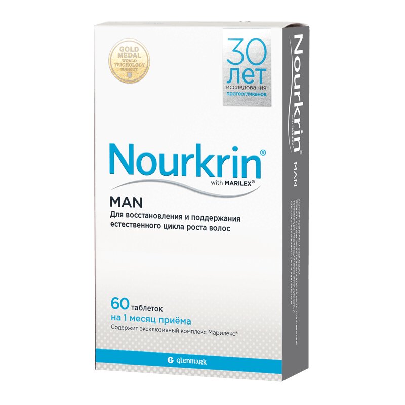 

Nourkrin Man таблетки для роста волос Для мужчин 60 шт