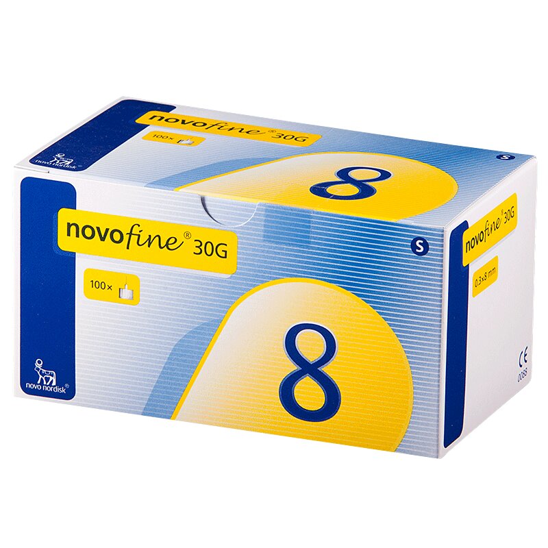 Изображение товара Иглы Новофайн 30G (0, 3*8мм), 100 шт - для инсулинотерапии и инъекций