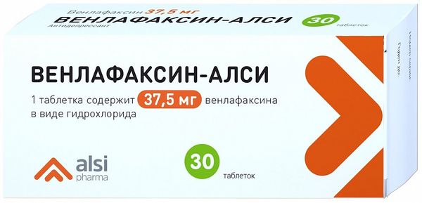 Изображение товара Венлафаксин-АЛСИ 37,5 мг таблетки 30 шт для лечения депрессии