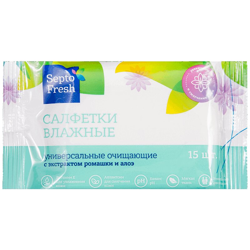 Изображение товара SeptoFresh Салфетки влажные универсальные 15 шт