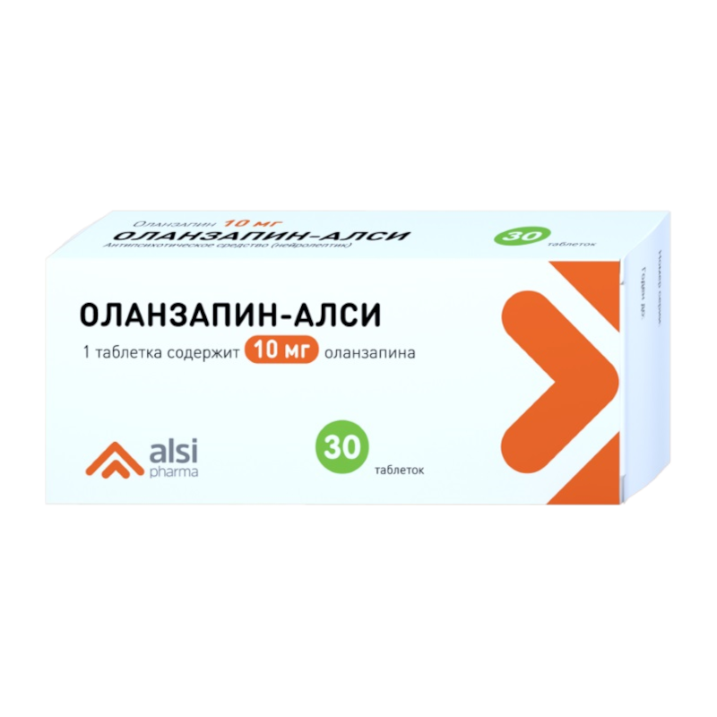 Изображение товара Оланзапин-АЛСИ таблетки 10 мг 30 шт для лечения шизофрении и биполярных расстройств