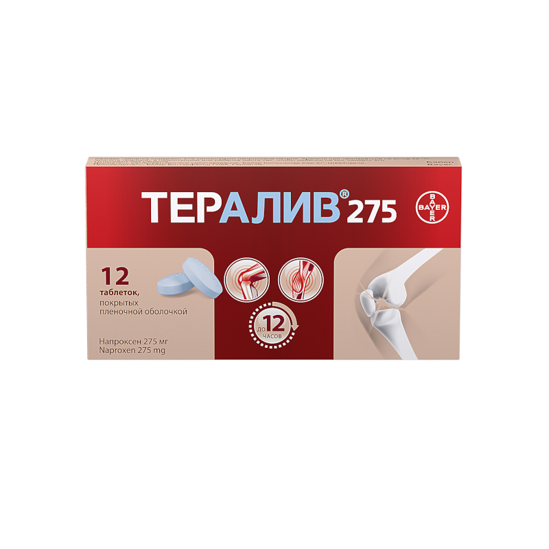 Изображение товара Тералив 275 мг таблетки 12 шт - обезболивающее и противовоспалительное средство