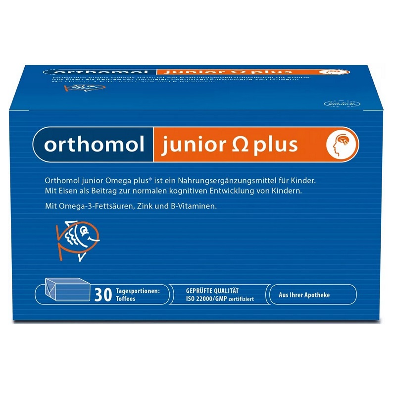 Изображение товара Ортомол Джуниор Омега Плюс Витаминный комплекс жевательные ириски для детей 90 шт