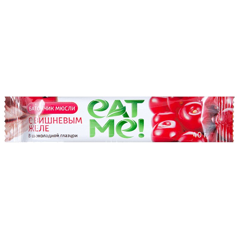 Изображение товара Eat Me! батончик мюсли вишневое желе в шоколадной глазури 40 г