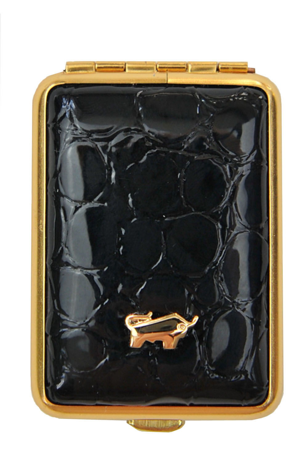 Gaucho Кроко Таблетница черный-золото подарочная коробка металлик золото маленькая