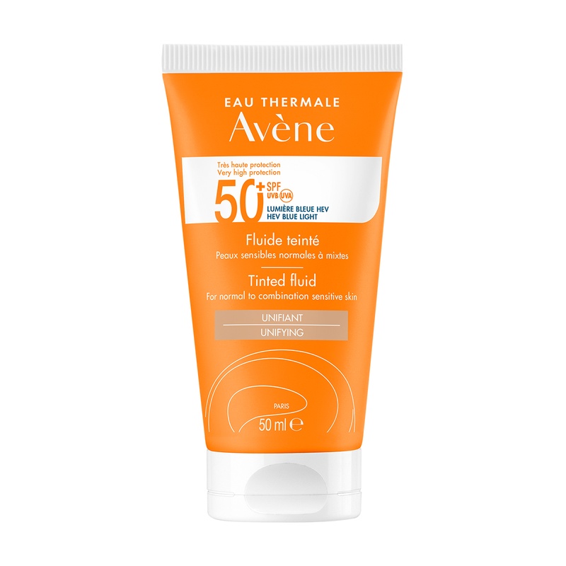 Avene Сан Флюид SPF50+ с тонирующим эффектом 50 мл avene флюид солнцезащитный водостойкий spf50 intense protect ultra 150 мл