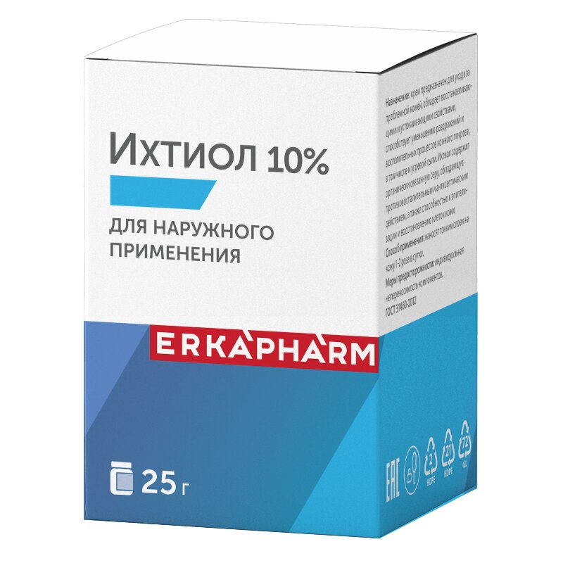 

Эркафарм Ихтиол крем для наружного применения 10% 25 г