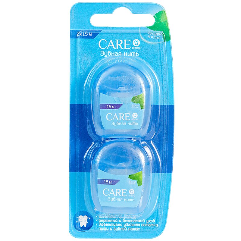 

Care Dental Зубная нить Ментол 15 м 2 шт