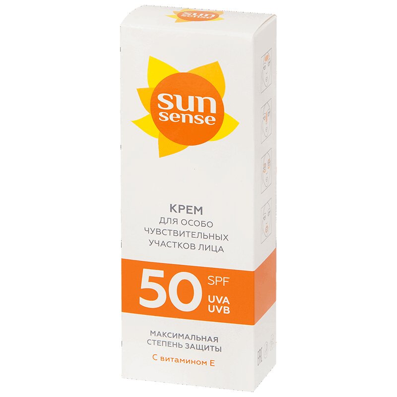 Sun Sensе Крем для лица д/особо чувствительных участков SPF50 25 мл крем bioderma pigmentbio sensitive areas осветляющий для чувствительных зон 75мл
