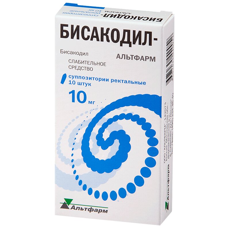 

Бисакодил-Альтфарм 10 мг суппозитории ректальные 10 шт